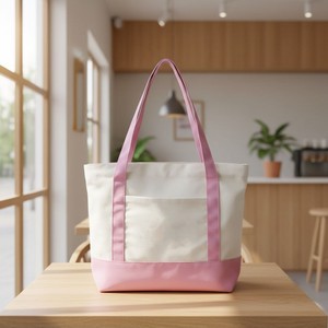 Bolsa de Mano Tipo Tote para Barco, Rayas Blancas y Azul Marino, Poliéster/Algodón, Tejida, Lavable, Estilo Liso, Gran Capacidad, Resistente al Agua - Product Image 3