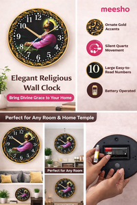 Horloge murale chrétienne personnalisée créative avec impression de Jésus - Marque Liviya, plastique, logo personnalisé, couleur au choix pour Noël, fête des mères - Product Image 3