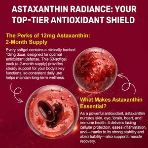 Cápsulas de Astaxantina con Logotipo Privado Personalizado, 12 mg de Astaxantina Pura, Suplementos Herbales para la Salud de los Ojos y la Piel - Product Image 5