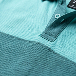 Men's Short Sleeve Color Blocked <b>Polo</b> <b>Shirt</b> Oxford Fabric Casual Style Regular Length Teal Blue - Product Image 6