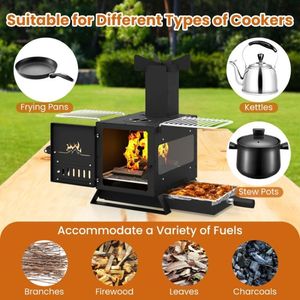 Réchaud de camping portable à bois pour la randonnée en plein air, les voyages et les grillades - Product Image 2