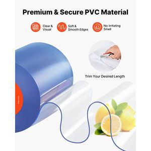 Cortina de tiras de PVC transparente de 50 pies de largo x 8 de ancho, rollo a granel de tiras de plástico para puertas, tiras de cortina para congeladores y refrigeradores, para puertas de garajes - Product Image 5