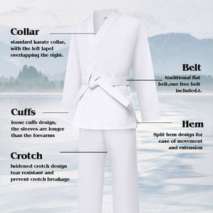 Uniforme de Taekwondo Blanco, Karate Gi Ligero y Transpirable, Traje de Artes Marciales para Entrenamiento - Product Image 5
