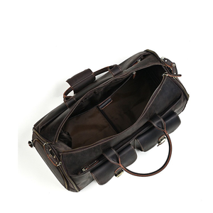 Vintage Crazy Horse Leather Duffle <b>Bag</b> with Shoe Compartment Handmade Leather Duffle Garment <b>Bag</b> Men Leather Travel <b>Bag</b> - Product Image 3