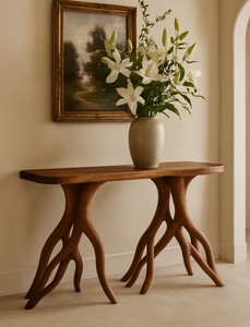 Table en bois massif naturel faite à la main Table console vintage Dessus de table de ferme fabriqué à partir du Vietnam - Product Image 2