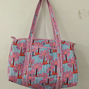 กระเป๋าช้อปปิ้งผ้าฝ้ายแบบดัฟเฟิลรักษ์โลก พร้อมซิปพิมพ์ลายตามสั่ง ส่งตรงจากโรงงานอินเดีย ราคาดีที่สุด - Product Image 1