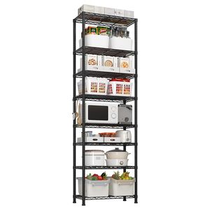 Scaffalatura Metallica a 8 Ripiani per Garage, Unità di Stoccaggio con Ruote da 200 cm di Altezza, Capacità 726 kg, Spazio di Archiviazione Regolabile Certificato NSF - Product Image 3