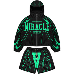 ชุดเซ็ตเสื้อแจ็คเก็ตกันลมพรีเมียม 120 GSM ผ้าโพลีเอสเตอร์ แต่งแถบสีลายดาว พร้อมโลโก้แบบซับลิเมชั่นสั่งทำพิเศษ ไซส์พลัส - Product Image 5