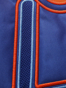 Maillot de hockey sur glace personnalisé pour hommes, bleu et orange, sublimation, uniforme d'équipe, nom et numéro personnalisés, style professionnel, maillot de hockey en twill. - Product Image 4