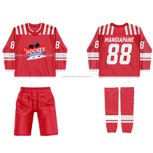 Maillot de hockey sur glace personnalisé pour homme, vert et noir, sublimé, col en V, numéro d'équipe - Product Image 6