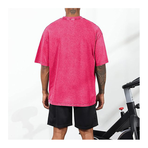 T-shirts pour hommes tendance, effet délavé, 100% coton, été, streetwear, t-shirt lourd - Product Image 4