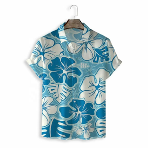 Summer Casual <b>Beach</b> <b>Men's</b> Button-Up <b>Shirt</b> Custom Short Sleeve Anti-Wrinkle Breathable Poplin Tropical Floral Hawaiian <b>Shirt</b> - Product Image 3