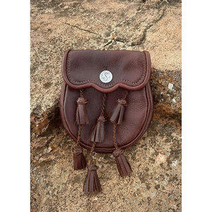 Bolso Escocés de Cuero Genuino de Alta Calidad, Estilo Victoriano, Hecho a Mano, con 6 Borlas Trenzadas para Hombres - Product Image 2