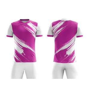 เสื้อฟุตบอลทีมชาย ระบายอากาศได้ดี ผลิตจากโพลีเอสเตอร์ 100% คุณภาพสูง สกรีนโลโก้ตามสั่ง ชุดฟุตบอลแบบ sublimated - Product Image 1