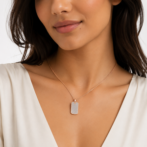 Collier pendentif en or rose plaqué diamant, diamants naturels taille brillant ronde, pour un usage quotidien, unisexe. - Product Image 6