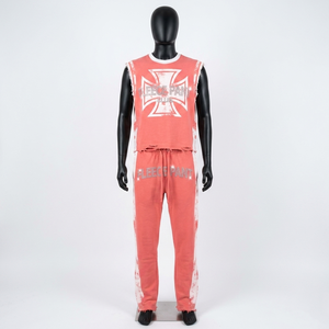 Camiseta sin mangas de algodón de 280 g/m² para hombre, blanca, con estampado en relieve, logotipo personalizado, ropa urbana, camiseta sin mangas y pantalones para hombre - Product Image 6