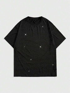เสื้อยืดผู้ชายประดับเพชร ราคาถูก คุณภาพสูง ดีไซน์ใหม่ ขายดีที่สุด ขายส่งเสื้อยืดผู้ชายประดับเพชร - Product Image 2