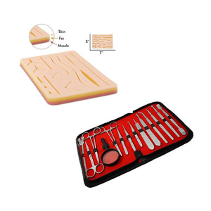 Kit d'entraînement à la suture avec coussinet de peau à 3 couches et ensemble de 17 instruments d'entraînement en acier inoxydable pour étudiants en médecine - Product Image 4