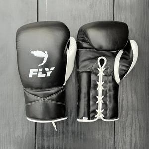 Guantes de Boxeo Personalizados Fly SuperLace Pro X 2 de Cuero Vacuno Genuino para Kick Boxing, Sanda, MMA, Sparring y Entrenamiento, con Muñequera Ajustable - Product Image 1