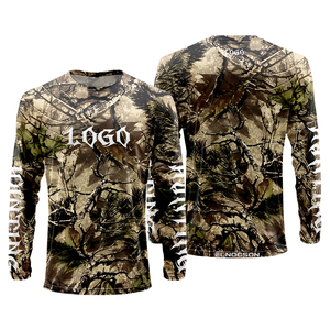 Chemise de chasse d'été unisexe à manches longues, à motifs floraux, imprimée par transfert de pigments, respirante, en polyester/spandex - Product Image 6