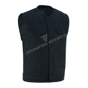 Chaleco de lona 100% algodón para hombre, hecho a medida, para motociclistas, ropa de cuero para clubes de motociclistas y grupos de motociclistas, ideal para el verano. - Product Image 2