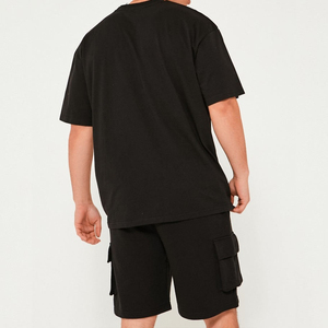 เสื้อยืดผู้ชายไซส์ใหญ่ สีดำ ผ้าฝ้าย 100% แขนสั้น คอกลม ทรงลำลอง ผ้าเจอร์ซีย์เรียบ - Product Image 3