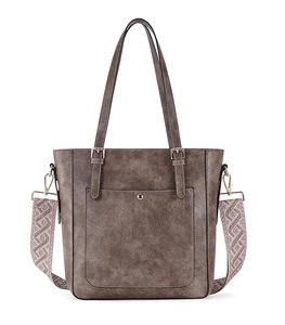 Sac à main élégant en cuir véritable pour femme, personnalisable avec logo, sac fourre-tout pour femme, bandoulière à trois sangles, doublure en toile pliable, OEM - Product Image 1