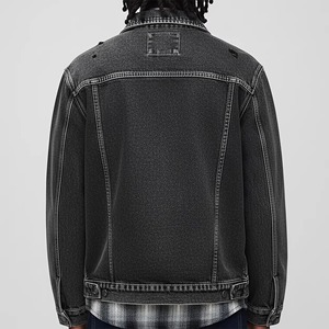 New 2026 High Quality Canvas <b>Jacket</b> Oem Designs Men's <b>Jackets</b> Wholesale Custom Washed Black Denim <b>Jacket</b> - Product Image 2