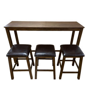 Ensemble table et chaises de salle à manger rectangulaire moderne, avec comptoir de salon, tabouret haut en bois simple et table murale de bar pour la maison - Product Image 6