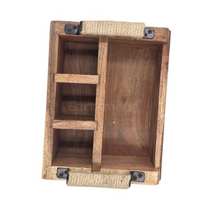 Boîte de rangement pour couverts en bois faits à la main, écologiques et durables, pour la cuisine, la salle à manger et les restaurants, disponible à la vente - Product Image 3
