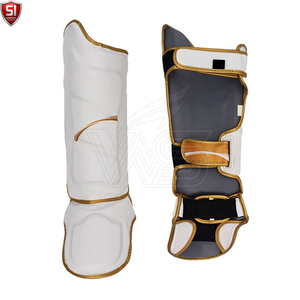 Protège-tibias de boxe pour entraînement de combat, protection de la cheville et du cou-de-pied, chauffe-jambes MMA Muay Thai, protège-tibias légers en PU - Product Image 2