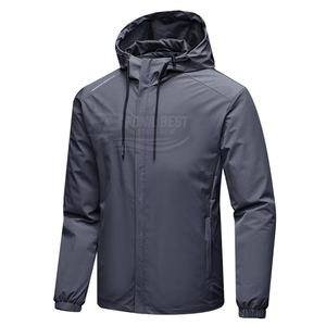 Custom Logo <b>Winter</b> Slim Zipper Button Letter Outdoor Waterproof <b>Running</b> Polyester Windbreaker <b>Jacket</b> for Men OEM - Product Image 5