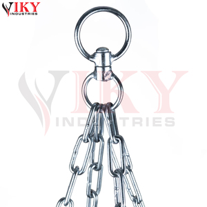 Kit de Cadena de Suspensión de Acero de Cuatro Vías con Logotipo OEM Personalizado para Entrenamiento de MMA y Kickboxing, Cuero Negro Resistente Extra Largo - Product Image 4