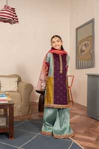 Trajes de tela de algodón bordados para niños / Salwar Kameez pakistaní a bajo precio al por mayor / Vestidos casuales para mujer de la India - Product Image 2