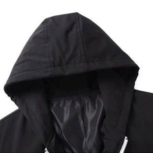 Men's <b>Waterproof</b> Color Blocking Hooded Stand Collar Winter <b>Tracksuit</b> Set Full Sleeve Zipper Fly Hip Hop Style Side Pockets - Product Image 4