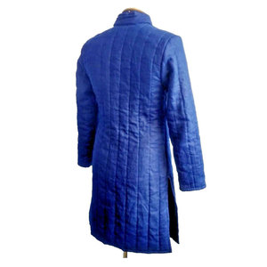 Premium Blue Padded Medieval Gambeson Coat Cotton Aketon Long Coat For Cosplay LARP Costume Wholesale <b>Jacket</b> - Product Image 3