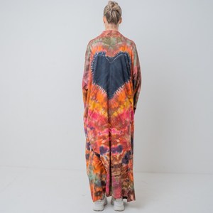 Robe Kimono Femme Fait Main Belle Rayonne Tissu Tie Dye Design Taille Unique Comprend Ceinture et Soutien-Gorge Bandeau Dernier Style - Product Image 3