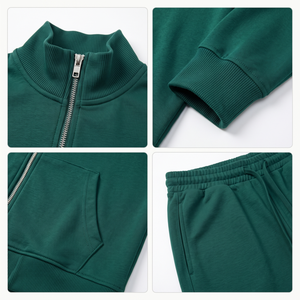 Chaqueta Bomber Verde de Punto con Cierre para Mujer, Corte Regular, Cuello Alto, Sudadera Informal de Color Sólido, Manga Larga, para Otoño - Product Image 2