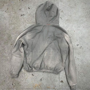 Sweats à capuche tendance pour hommes en tissu polaire effet usé, style urbain - Product Image 2