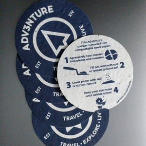 ภาชนะใส่อาหารรักษ์โลก ที่รองแก้วกระดาษทำมือ จำนวนมาก ยั่งยืน ใช้แล้วทิ้งได้ ย่อยสลายได้ ดีไซน์แบบเอเชียเซน สำหรับงานอีเว้นท์ รูปทรงกลม - Product Image 1