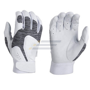 Gants de frappe de baseball professionnels avec logo personnalisé, paume en cuir synthétique noir pour adulte, séchage rapide, durables, respirants, fermeture auto-agrippante - Product Image 1