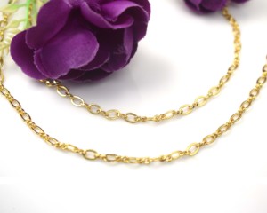 Chaîne décorative ovale en laiton plaqué or 18 carats pour la fabrication de colliers, bracelets et boucles d'oreilles (5 mm) - Product Image 1