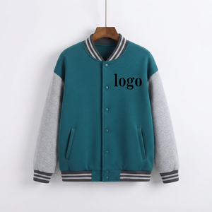 เสื้อแจ็คเก็ตเลตเตอร์แมนแบบยูนิเซ็กซ์ สีพื้น ผ้าฟลีซ คอปกพับได้ ติดกระดุม สวมใส่สบายๆ สำหรับฤดูใบไม้ร่วง - Product Image 6