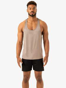 Camiseta sin mangas de algodón/fibra de bambú para hombre, venta al por mayor, personalizable con logo, para gimnasio, fitness, entrenamiento, culturismo, secado rápido - Product Image 2