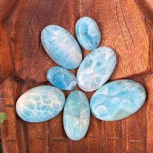 100% naturel Larimar lisse Cabochon avant percé mélange forme 16X13MM à 26X9MM au prix de gros vente en gros vente en gros commande personnalisée - Product Image 3