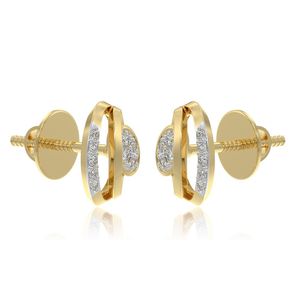 Boucles d'oreilles clous en or jaune avec diamants de laboratoire double ovale - Product Image 1
