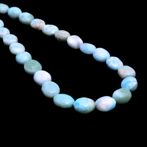 Cuentas Sueltas Ovaladas Lisas de Larimar AAA+ de 8x10 mm, Cuentas Sueltas de Larimar Natural Multicolor Dominicano, Piedras Preciosas Semipreciosas para la Fabricación de Joyas - Product Image 1