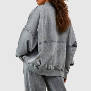 Custom Women's Winter Solid Streetwear Breathable Canvas Hooded Cargo Tracksuit <b>Set</b> High Neck Crop Top <b>Joggers</b> 2 Piece <b>Matching</b> - Product Image 6