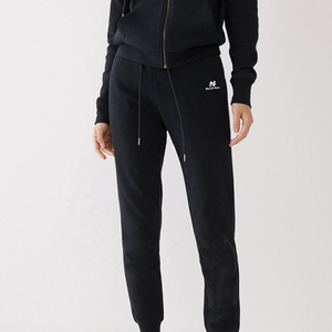 Sweat-shirt d'hiver pour femme en molleton de coton noir avec fermeture éclair, logo personnalisé, décontracté, confortable, manches longues, coupe ajustée - Product Image 5