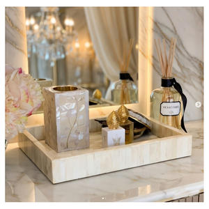 Ramadan Special Arabic Style Mother of Pearl Inlay Incense Bakhoor Burner Set with Tray for Home Decor <b>Pine</b> & Rose Scent Mubkhar - Product Image 4